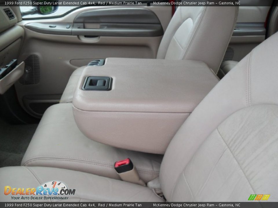 1999 Ford F250 Super Duty Lariat Extended Cab 4x4 Red / Medium Prairie Tan Photo #8