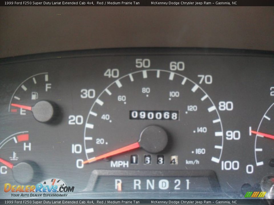 1999 Ford F250 Super Duty Lariat Extended Cab 4x4 Red / Medium Prairie Tan Photo #13
