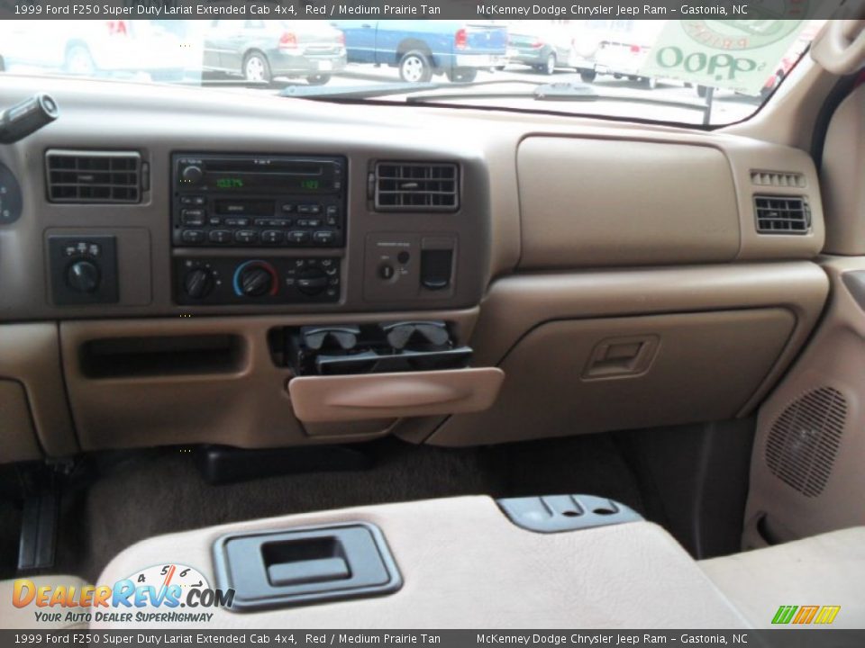1999 Ford F250 Super Duty Lariat Extended Cab 4x4 Red / Medium Prairie Tan Photo #16