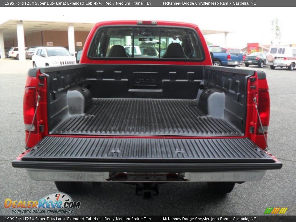 1999 Ford F250 Super Duty Lariat Extended Cab 4x4 Red / Medium Prairie Tan Photo #17