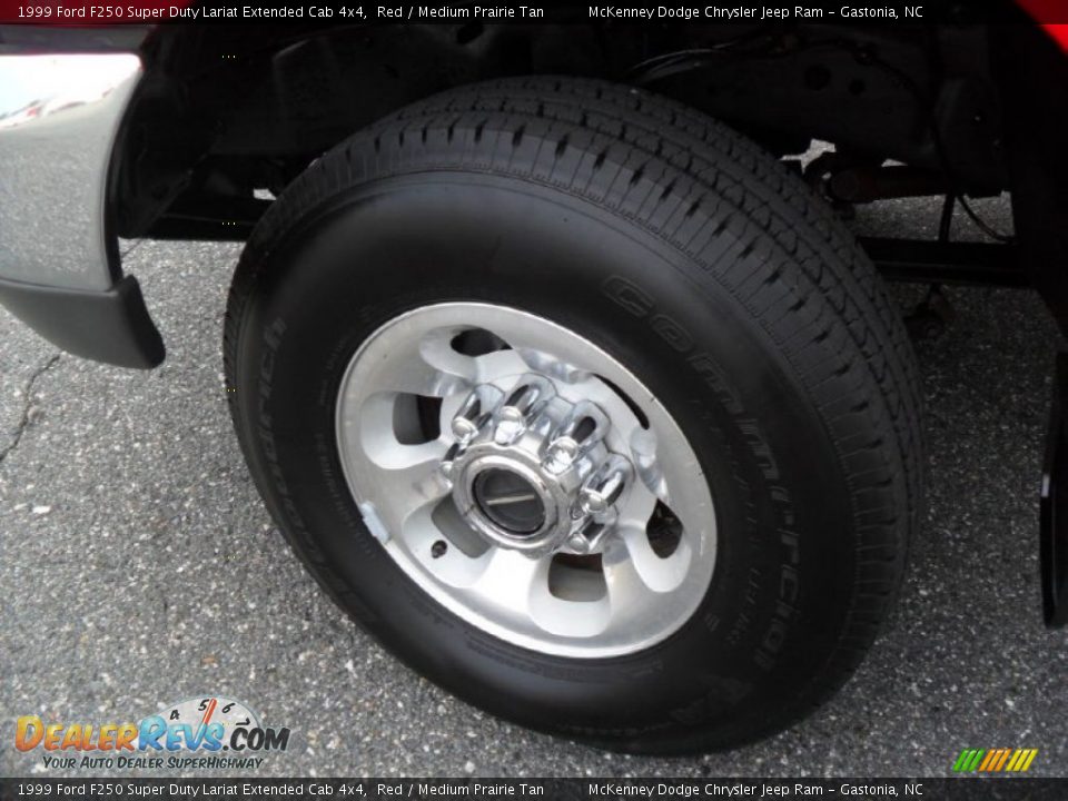 1999 Ford F250 Super Duty Lariat Extended Cab 4x4 Red / Medium Prairie Tan Photo #24