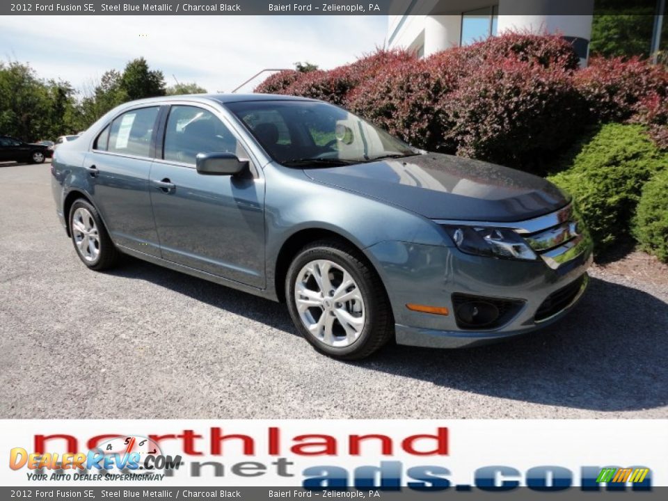 2012 Ford Fusion SE Steel Blue Metallic / Charcoal Black Photo #2