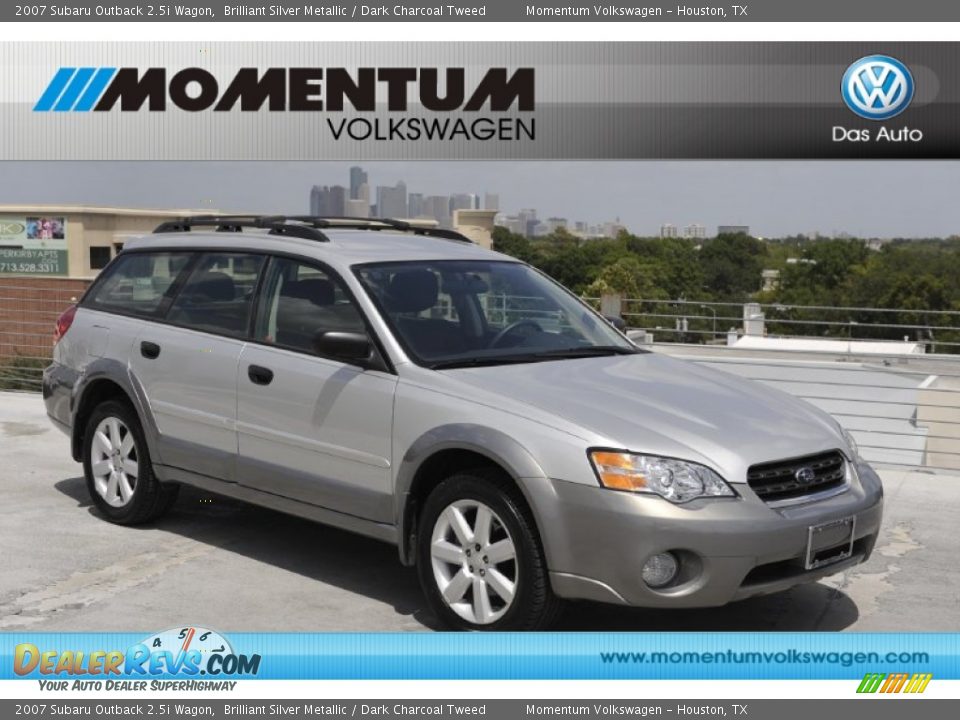 2007 Subaru Outback 2.5i Wagon Brilliant Silver Metallic / Dark Charcoal Tweed Photo #1