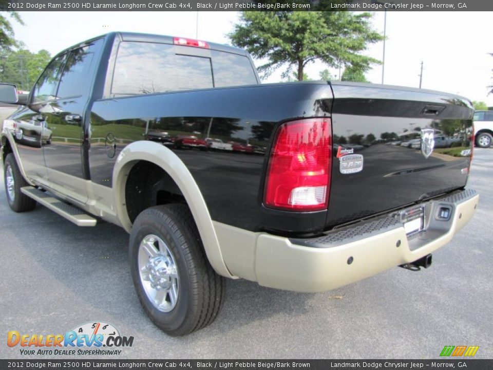 2012 Dodge Ram 2500 HD Laramie Longhorn Crew Cab 4x4 Black / Light Pebble Beige/Bark Brown Photo #2
