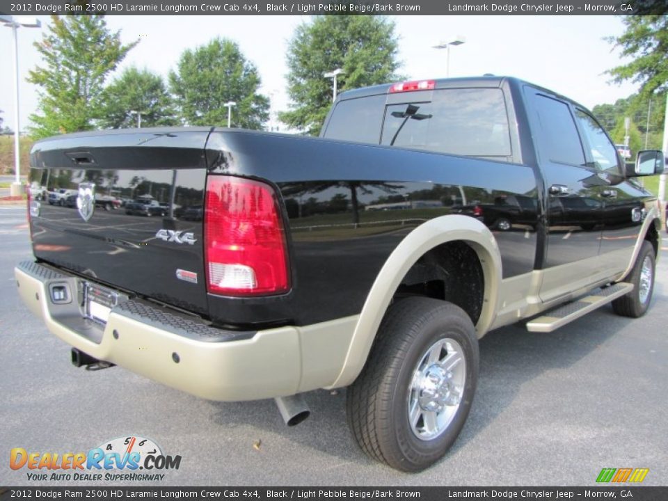 2012 Dodge Ram 2500 HD Laramie Longhorn Crew Cab 4x4 Black / Light Pebble Beige/Bark Brown Photo #3