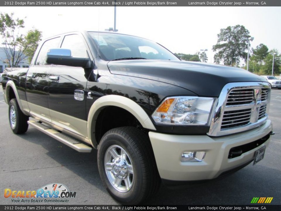 2012 Dodge Ram 2500 HD Laramie Longhorn Crew Cab 4x4 Black / Light Pebble Beige/Bark Brown Photo #4