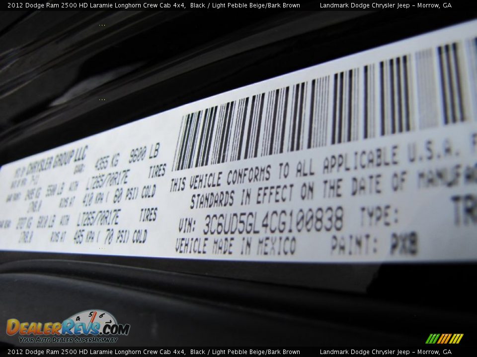 2012 Dodge Ram 2500 HD Laramie Longhorn Crew Cab 4x4 Black / Light Pebble Beige/Bark Brown Photo #13