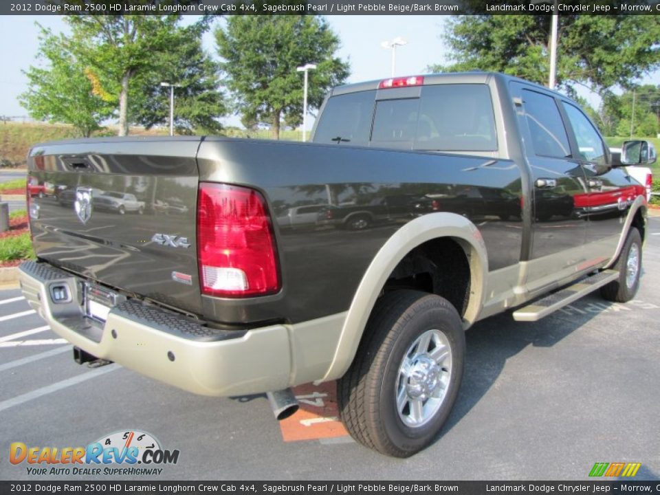 2012 Dodge Ram 2500 HD Laramie Longhorn Crew Cab 4x4 Sagebrush Pearl / Light Pebble Beige/Bark Brown Photo #3