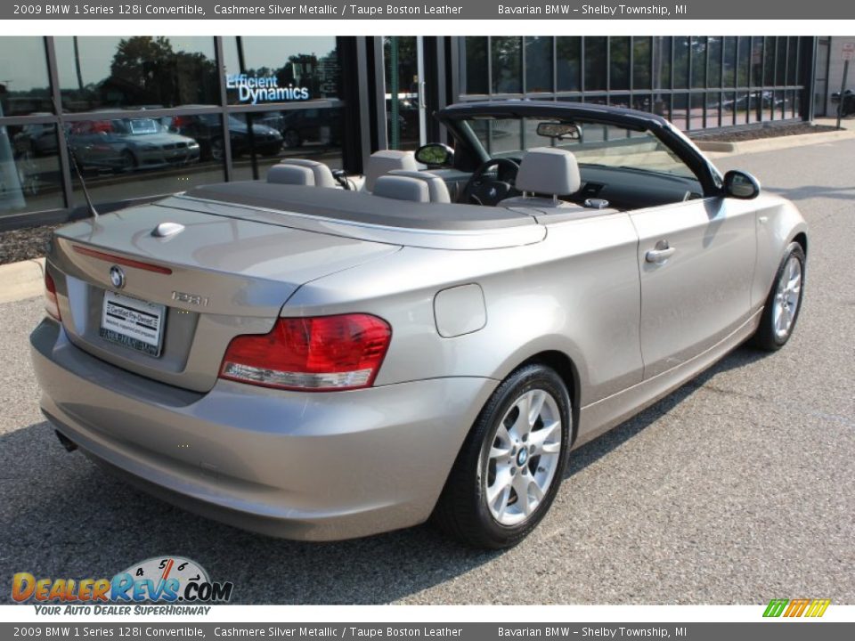 2009 BMW 1 Series 128i Convertible Cashmere Silver Metallic / Taupe Boston Leather Photo #5