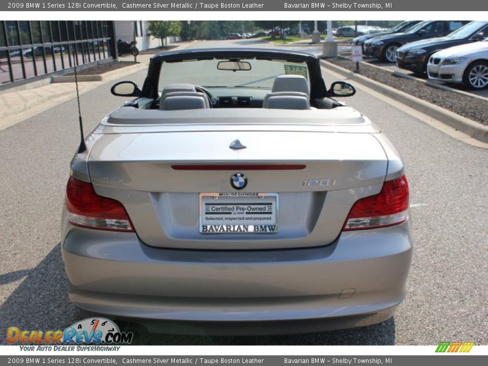 2009 BMW 1 Series 128i Convertible Cashmere Silver Metallic / Taupe Boston Leather Photo #6