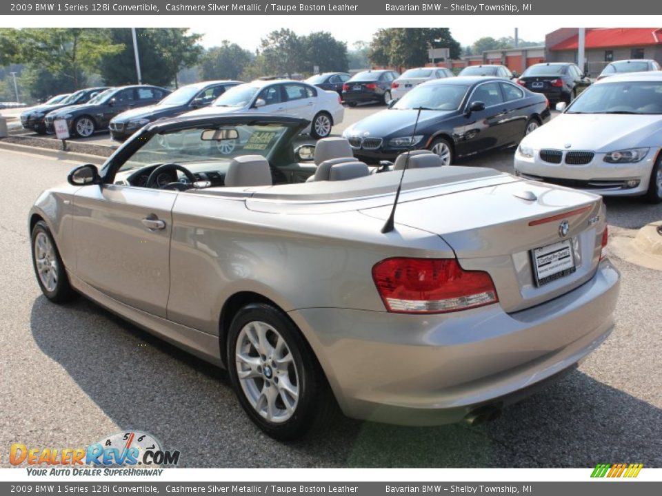 2009 BMW 1 Series 128i Convertible Cashmere Silver Metallic / Taupe Boston Leather Photo #7