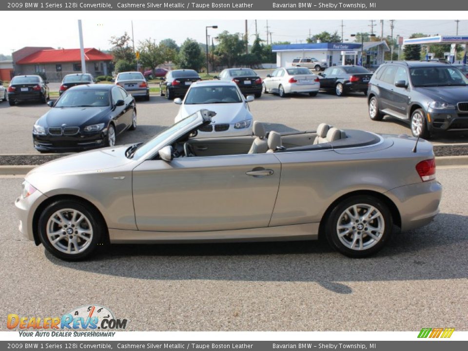 2009 BMW 1 Series 128i Convertible Cashmere Silver Metallic / Taupe Boston Leather Photo #8