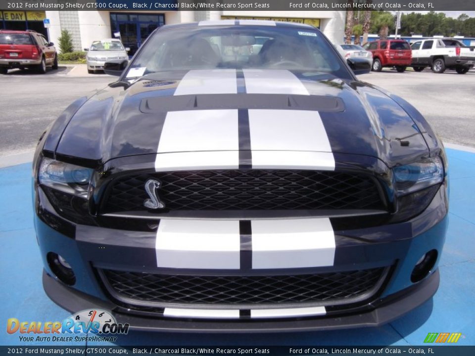 2012 Ford Mustang Shelby GT500 Coupe Black / Charcoal Black/White Recaro Sport Seats Photo #4