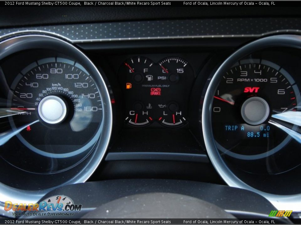 2012 Ford Mustang Shelby GT500 Coupe Gauges Photo #12
