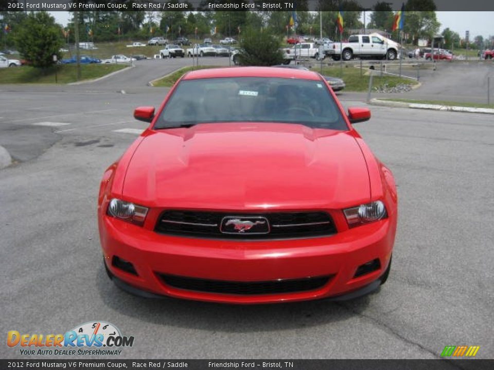 2012 Ford Mustang V6 Premium Coupe Race Red / Saddle Photo #3