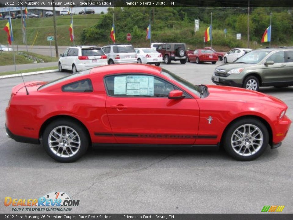 2012 Ford Mustang V6 Premium Coupe Race Red / Saddle Photo #5