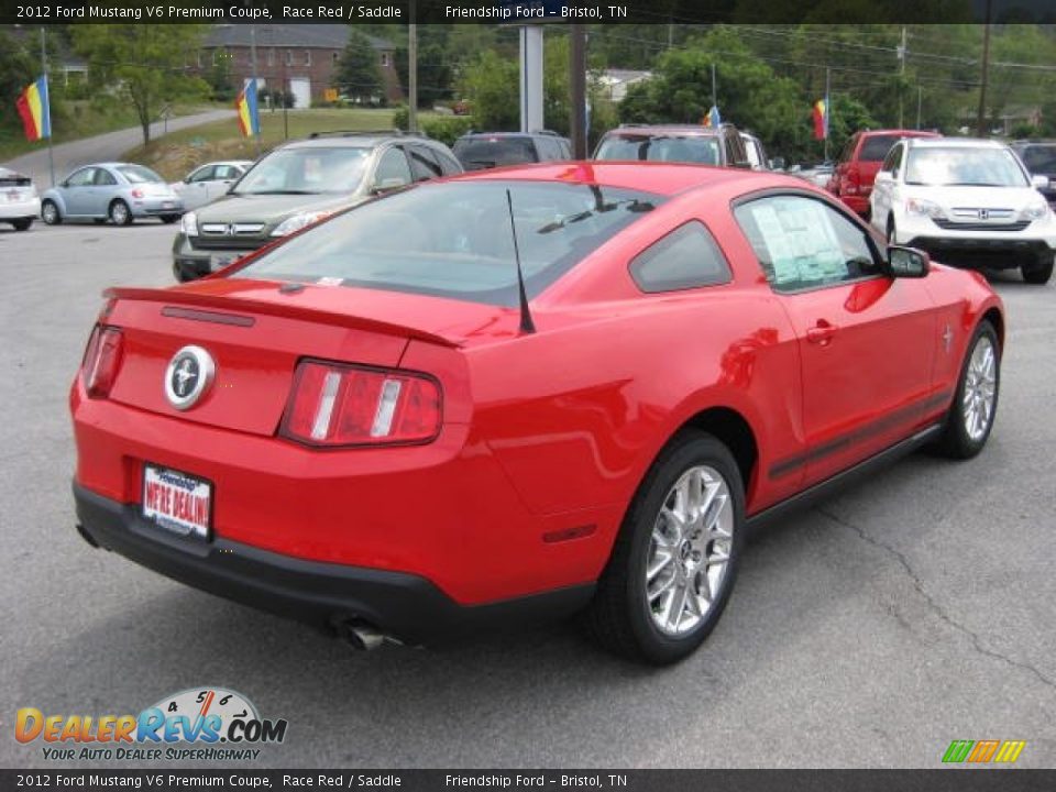 2012 Ford Mustang V6 Premium Coupe Race Red / Saddle Photo #6