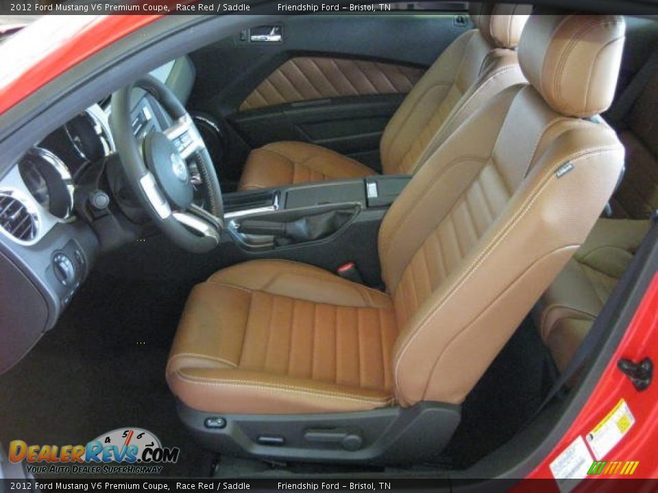 2012 Ford Mustang V6 Premium Coupe Race Red / Saddle Photo #11