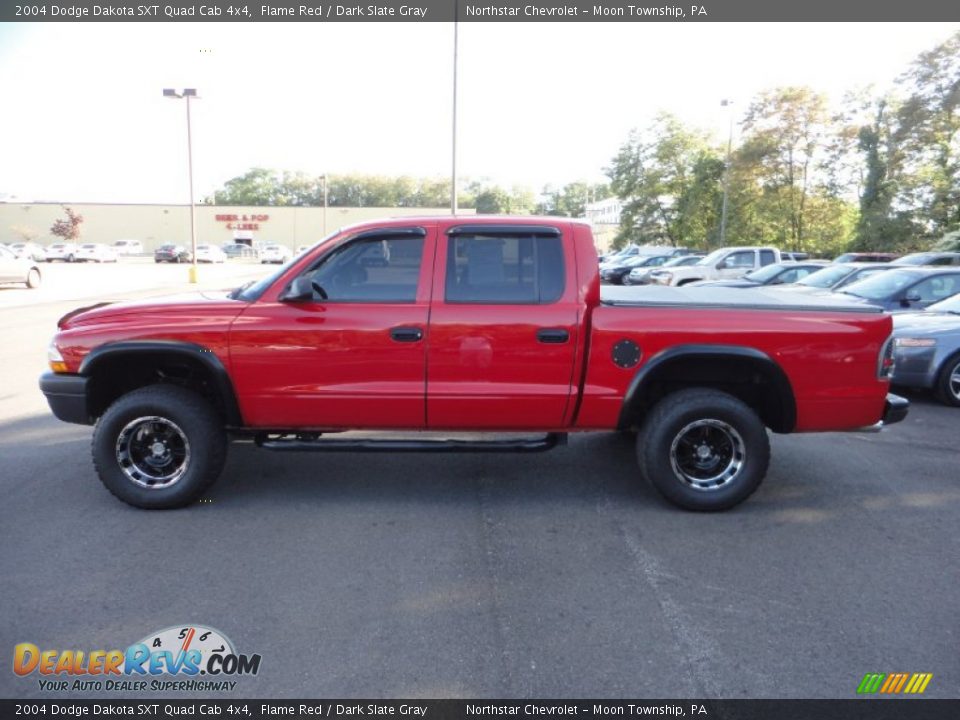 Flame Red 2004 Dodge Dakota SXT Quad Cab 4x4 Photo #4