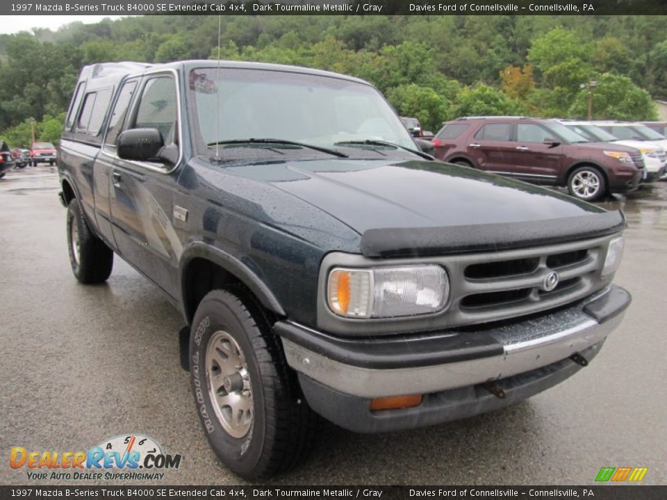 1997 Mazda B-Series Truck B4000 SE Extended Cab 4x4 Dark Tourmaline Metallic / Gray Photo #4