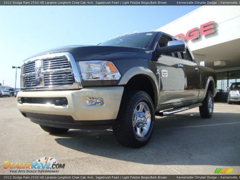 2012 Dodge Ram 2500 HD Laramie Longhorn Crew Cab 4x4 Sagebrush Pearl / Light Pebble Beige/Bark Brown Photo #7