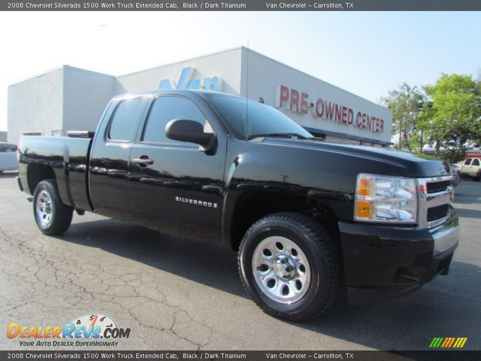 2008 Chevrolet Silverado 1500 Work Truck Extended Cab Black / Dark Titanium Photo #1