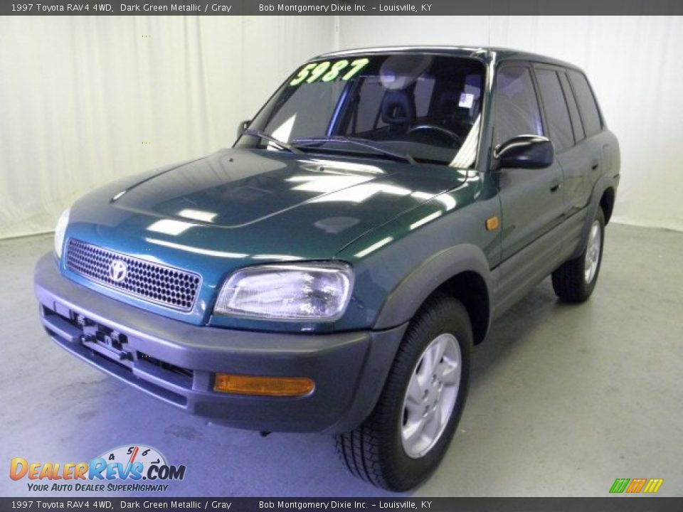 1997 Toyota RAV4 4WD Dark Green Metallic / Gray Photo #3