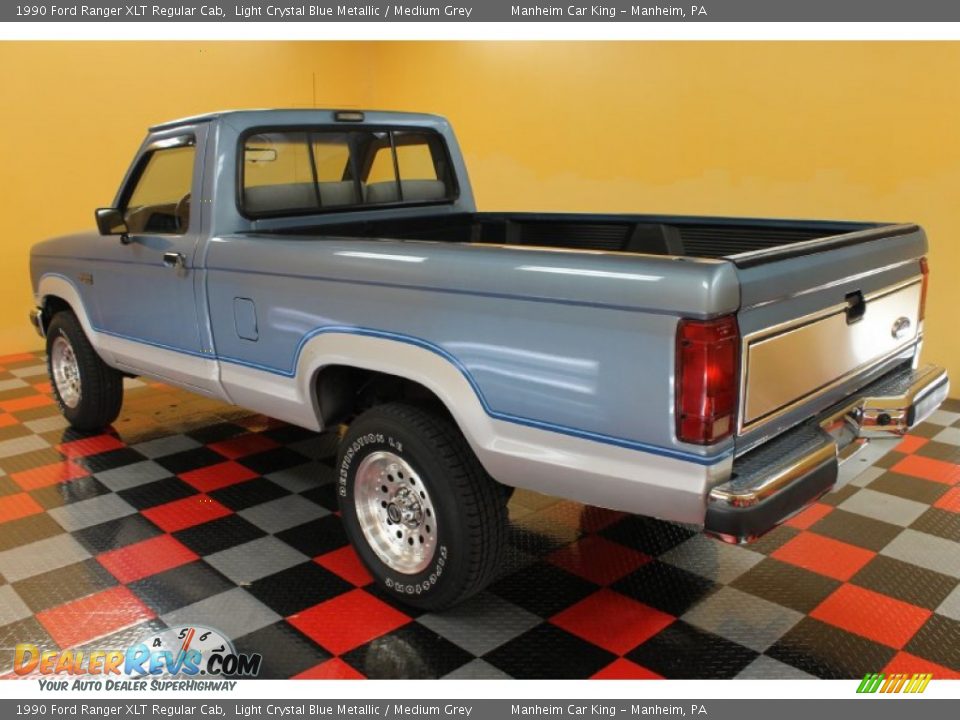 1990 Ford Ranger XLT Regular Cab Light Crystal Blue Metallic / Medium Grey Photo #3