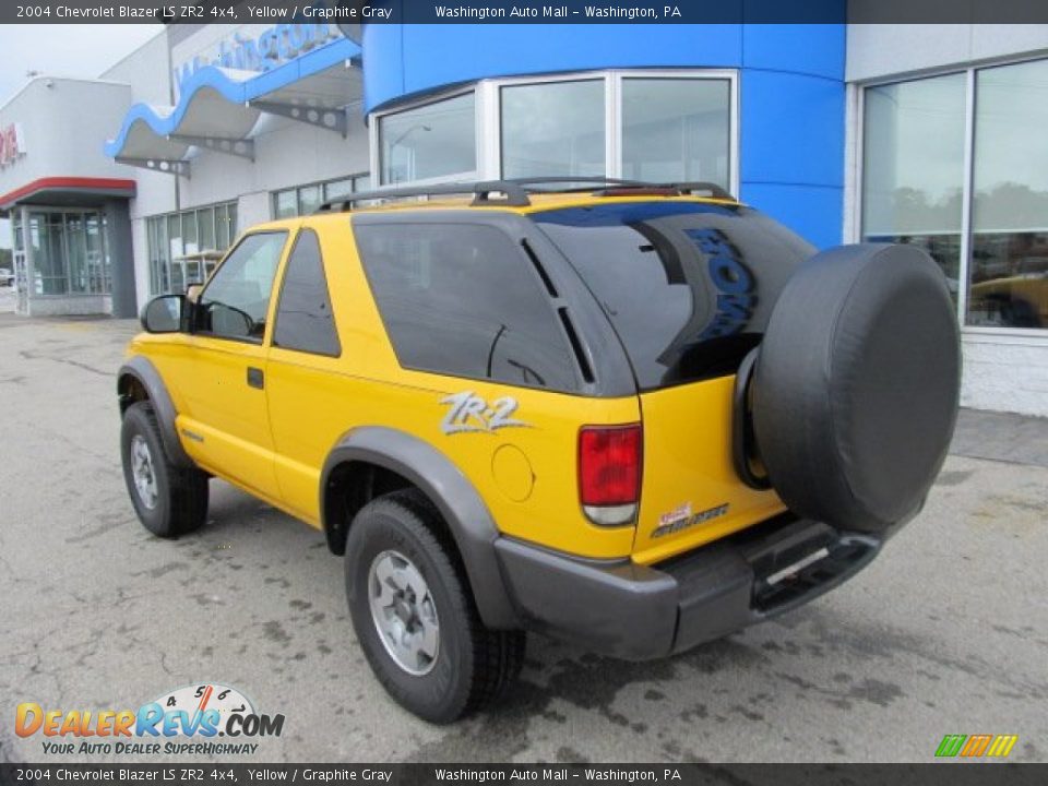 2004 Chevrolet Blazer LS ZR2 4x4 Yellow / Graphite Gray Photo #6