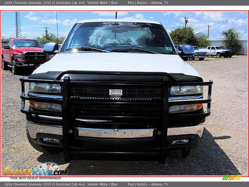 1999 Chevrolet Silverado 1500 LS Extended Cab 4x4 Summit White / Blue Photo #12