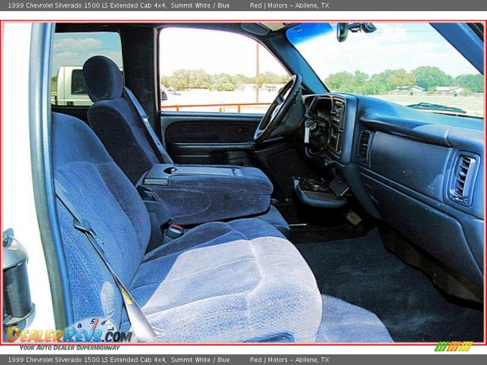 1999 Chevrolet Silverado 1500 LS Extended Cab 4x4 Summit White / Blue Photo #18