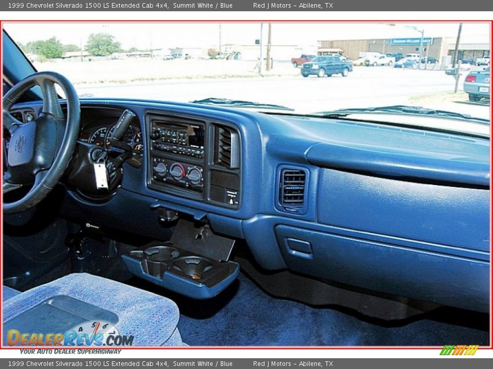 1999 Chevrolet Silverado 1500 LS Extended Cab 4x4 Summit White / Blue Photo #20