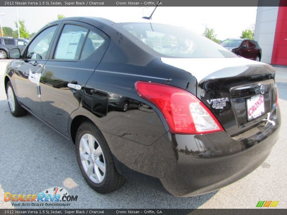 2012 Nissan Versa 1.6 SL Sedan Super Black / Charcoal Photo #3