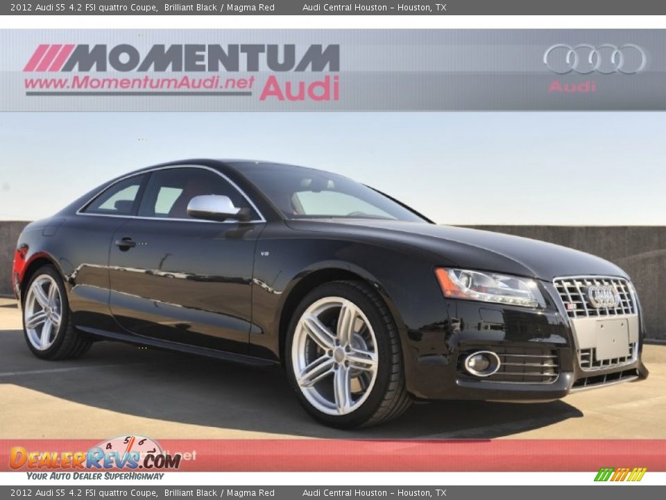 2012 Audi S5 4.2 FSI quattro Coupe Brilliant Black / Magma Red Photo #1