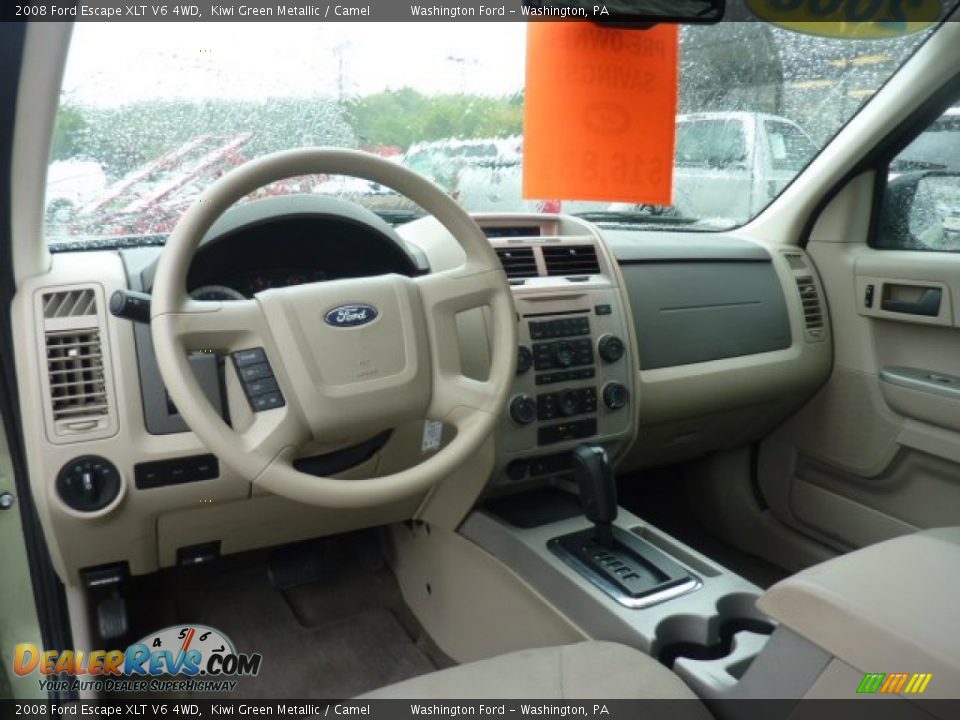 2008 Ford Escape XLT V6 4WD Kiwi Green Metallic / Camel Photo #12