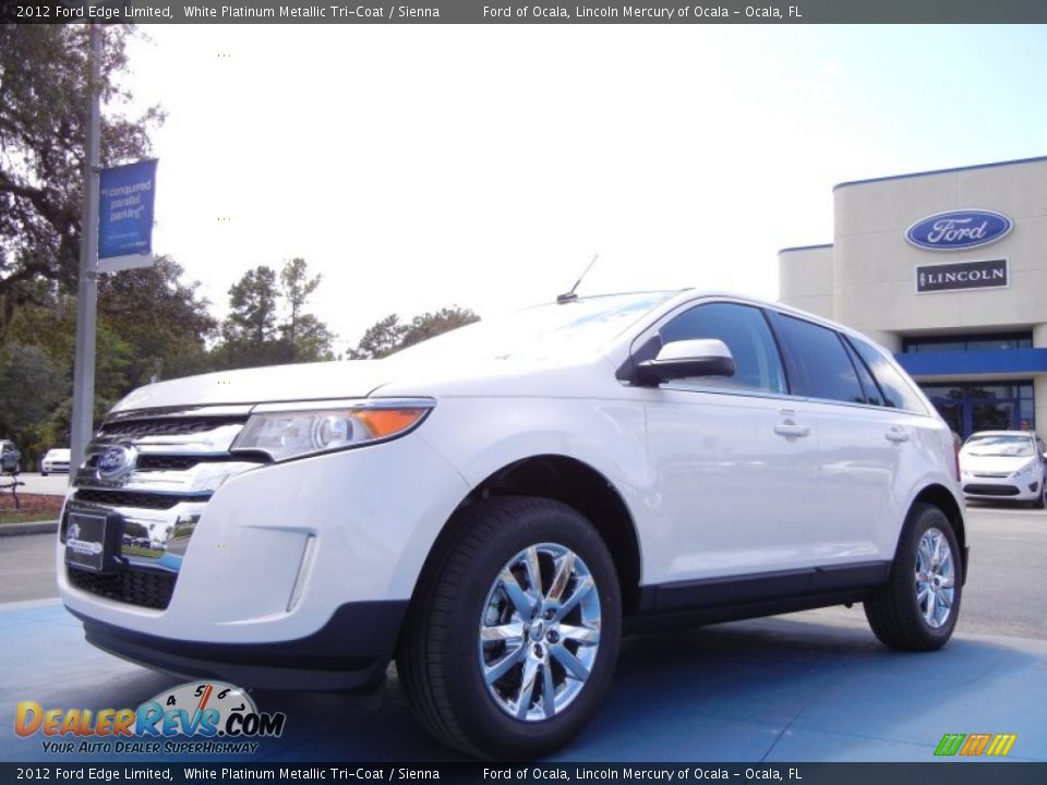 2012 Ford Edge Limited White Platinum Metallic Tri-Coat / Sienna Photo #1