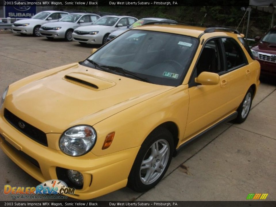 2003 Subaru Impreza WRX Wagon Sonic Yellow / Black Photo #9