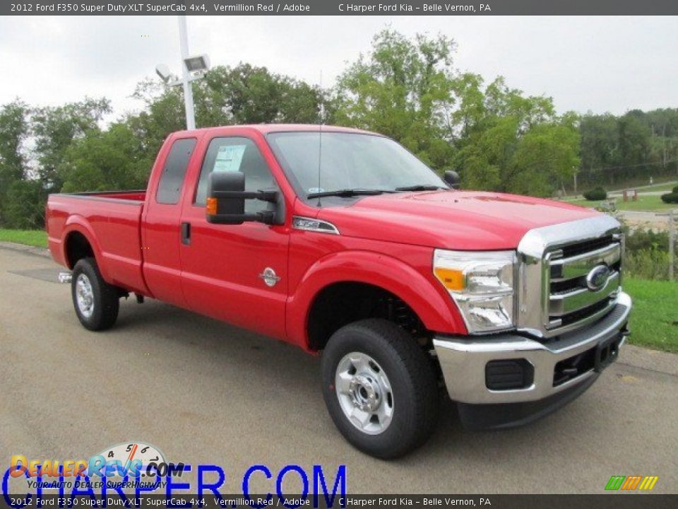 2012 Ford F350 Super Duty XLT SuperCab 4x4 Vermillion Red / Adobe Photo #1