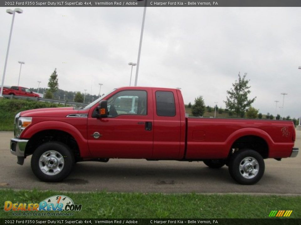 2012 Ford F350 Super Duty XLT SuperCab 4x4 Vermillion Red / Adobe Photo #7