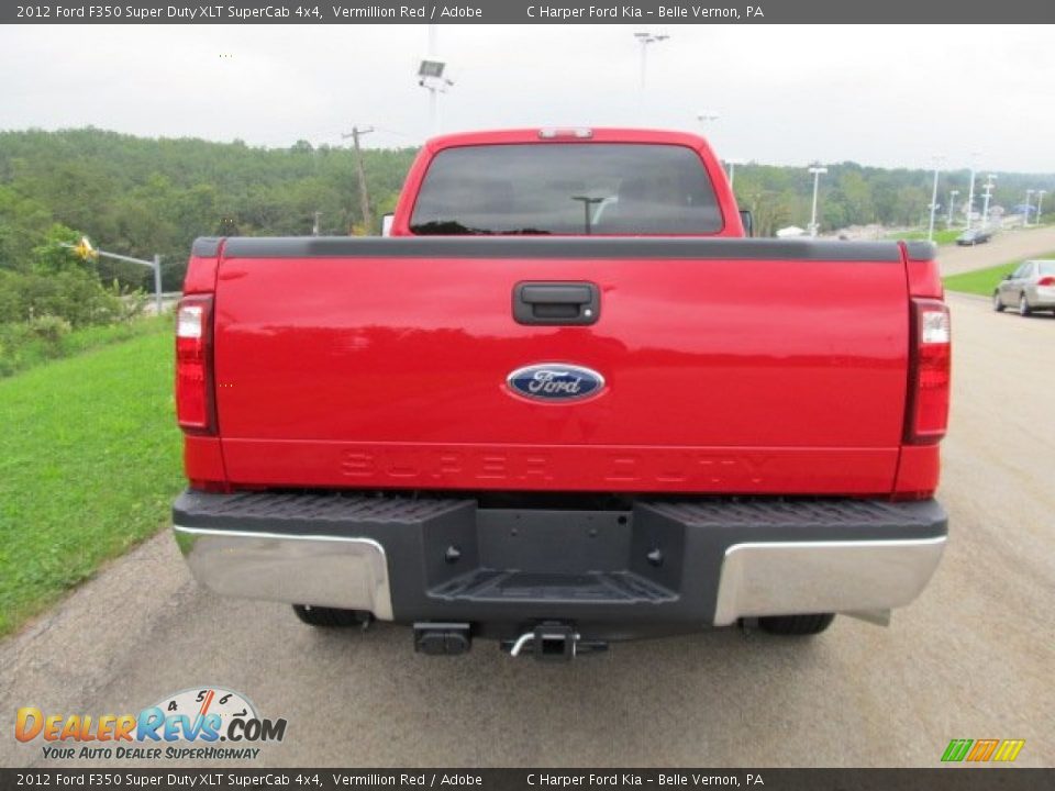 2012 Ford F350 Super Duty XLT SuperCab 4x4 Vermillion Red / Adobe Photo #9