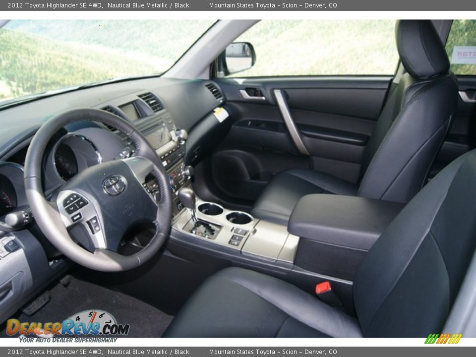 Black Interior - 2012 Toyota Highlander SE 4WD Photo #4