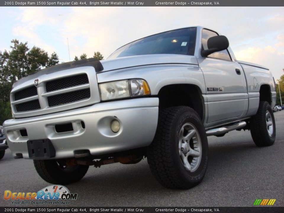 2001 Dodge Ram 1500 Sport Regular Cab 4x4 Bright Silver Metallic / Mist Gray Photo #1