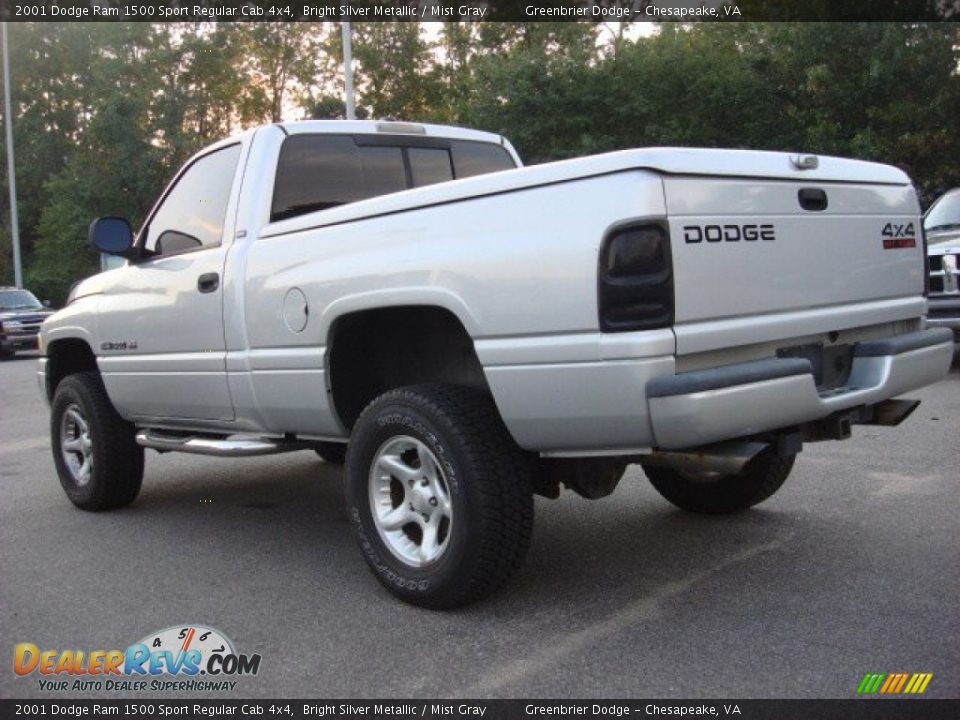 2001 Dodge Ram 1500 Sport Regular Cab 4x4 Bright Silver Metallic / Mist Gray Photo #4