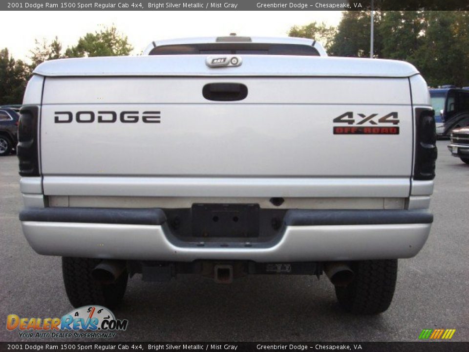 2001 Dodge Ram 1500 Sport Regular Cab 4x4 Bright Silver Metallic / Mist Gray Photo #5