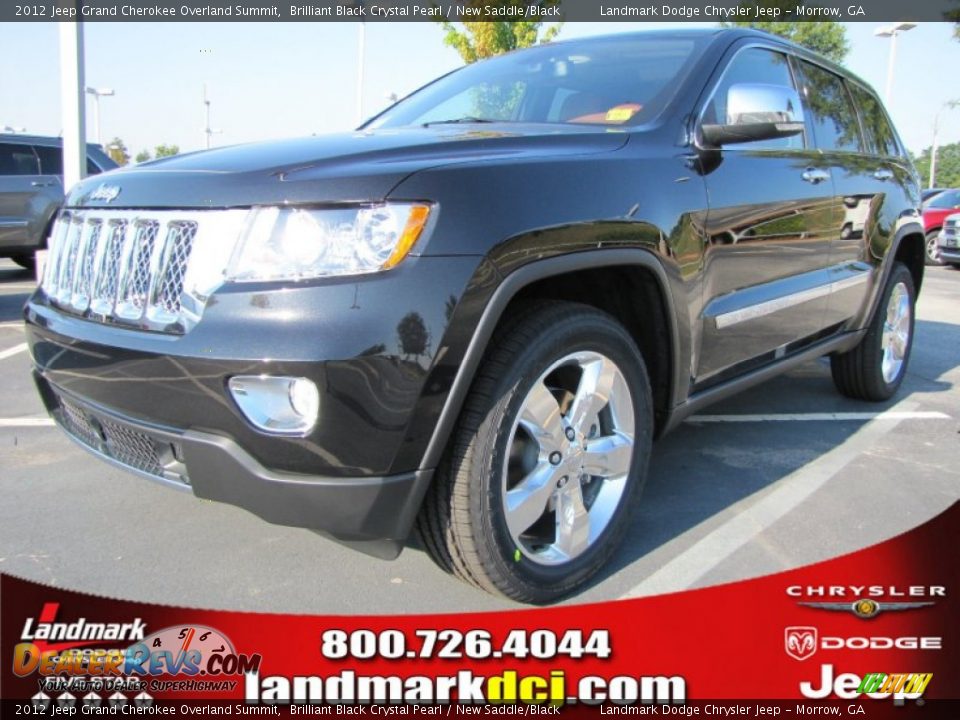 2012 Jeep Grand Cherokee Overland Summit Brilliant Black Crystal Pearl / New Saddle/Black Photo #1