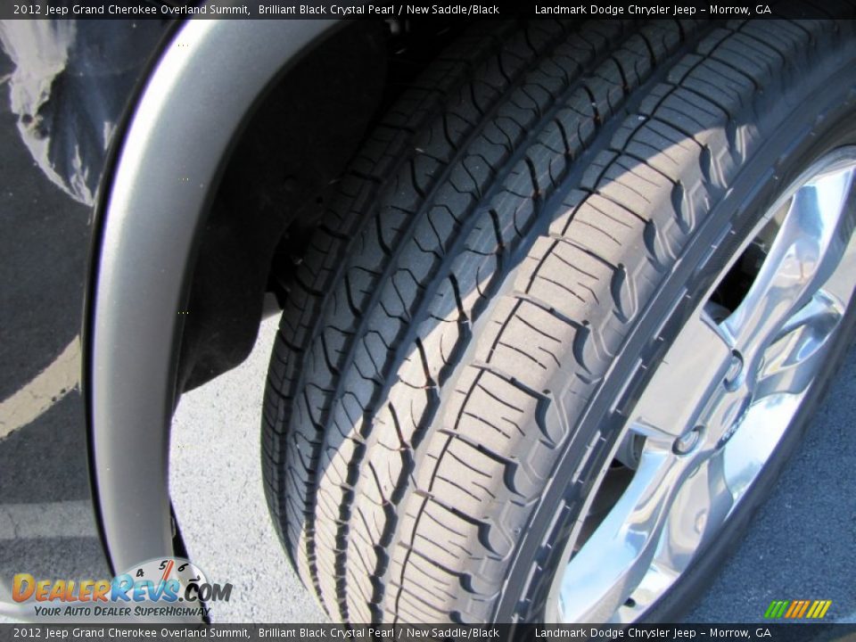 2012 Jeep Grand Cherokee Overland Summit Brilliant Black Crystal Pearl / New Saddle/Black Photo #15