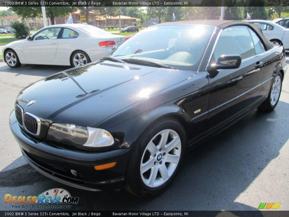 2002 BMW 3 Series 325i Convertible Jet Black / Beige Photo #1