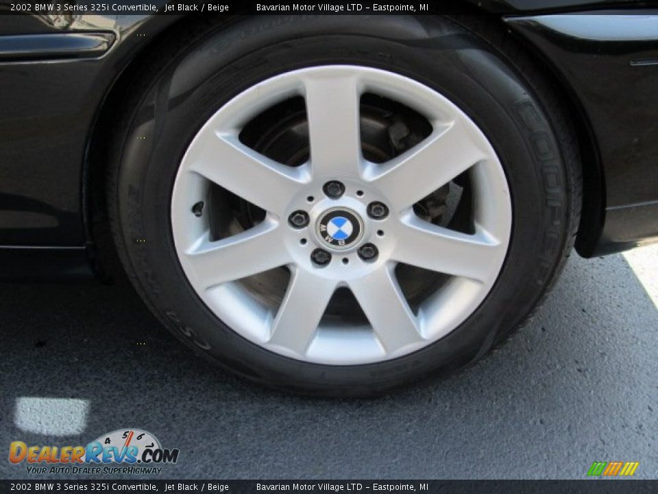 2002 BMW 3 Series 325i Convertible Jet Black / Beige Photo #9
