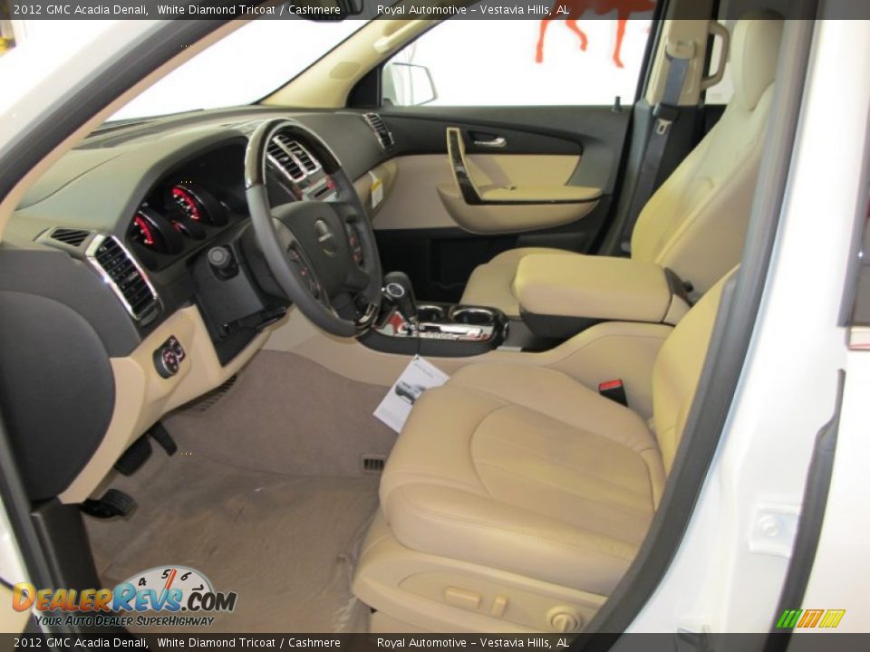 2012 GMC Acadia Denali White Diamond Tricoat / Cashmere Photo #14