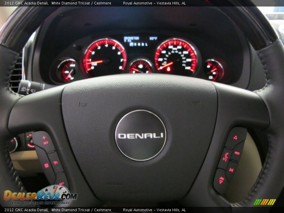 2012 GMC Acadia Denali White Diamond Tricoat / Cashmere Photo #15